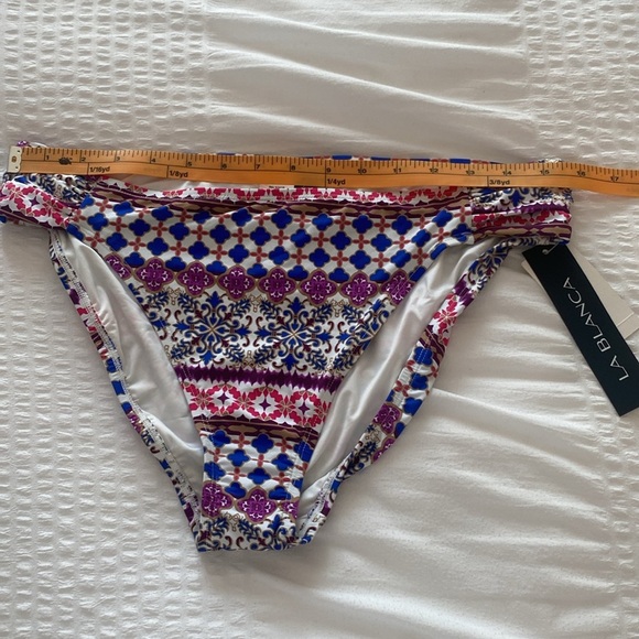 NWT LA BLANCA multi color pattern bikini bottoms size 14 - Picture 7 of 8